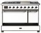 Ilve® Majestic III 48" White Pro Style Dual Fuel Liquid Propane Range with Solid Door and Burnished Trim-1