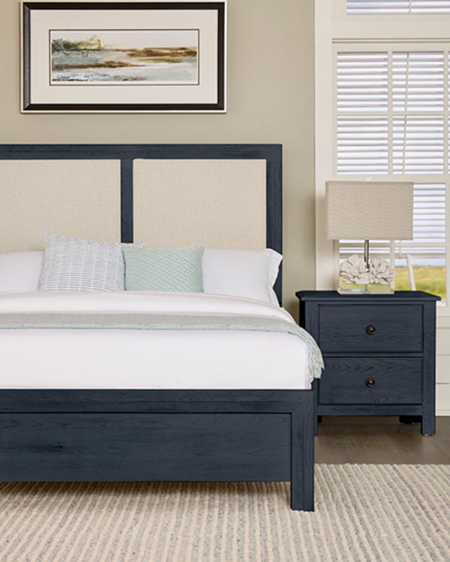 Artisan & Post by Vaughan-Bassett Indigo/Linen Queen Upholstered Bed-1