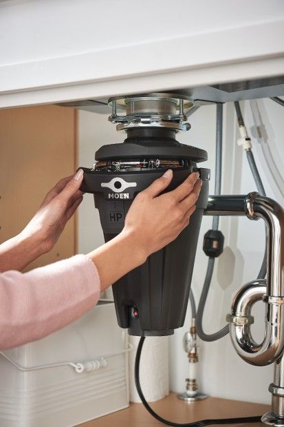 Moen® EX Series 1 HP Continuous Feed Black Garbage Disposal-3