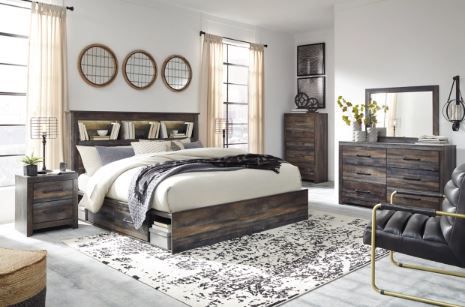 Signature Design by Ashley® Drystan 2-Piece Multi King Storage Panel Bed Set-3