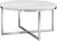 Magnussen Home® Esme White Marble Cocktail Table with Brushed Nickel Base-0