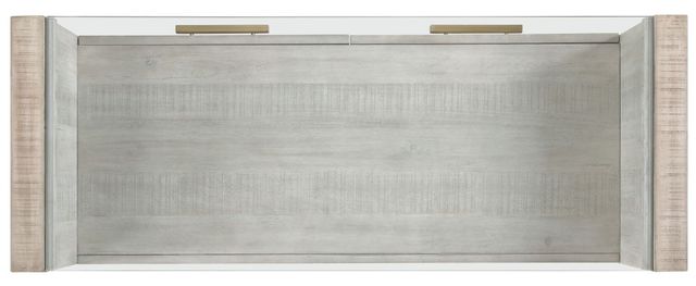 Steve Silver Co. Garland Glass Top Sofa Table with Washed Parchment Base-3