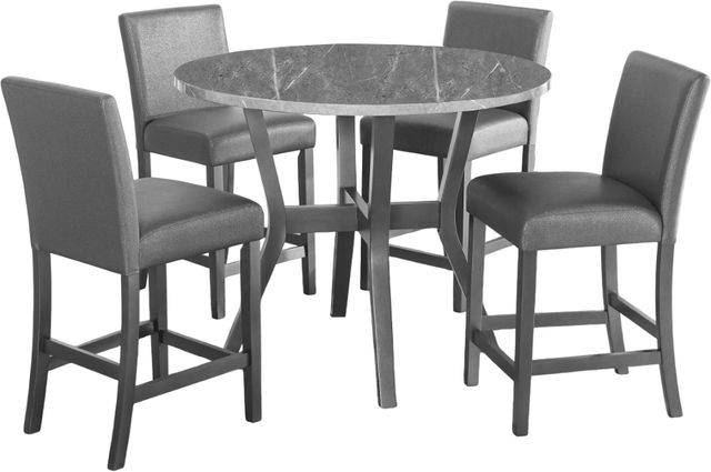 Crown Mark Judson 5-Piece Glitter Gray Counter Height Table Set ...