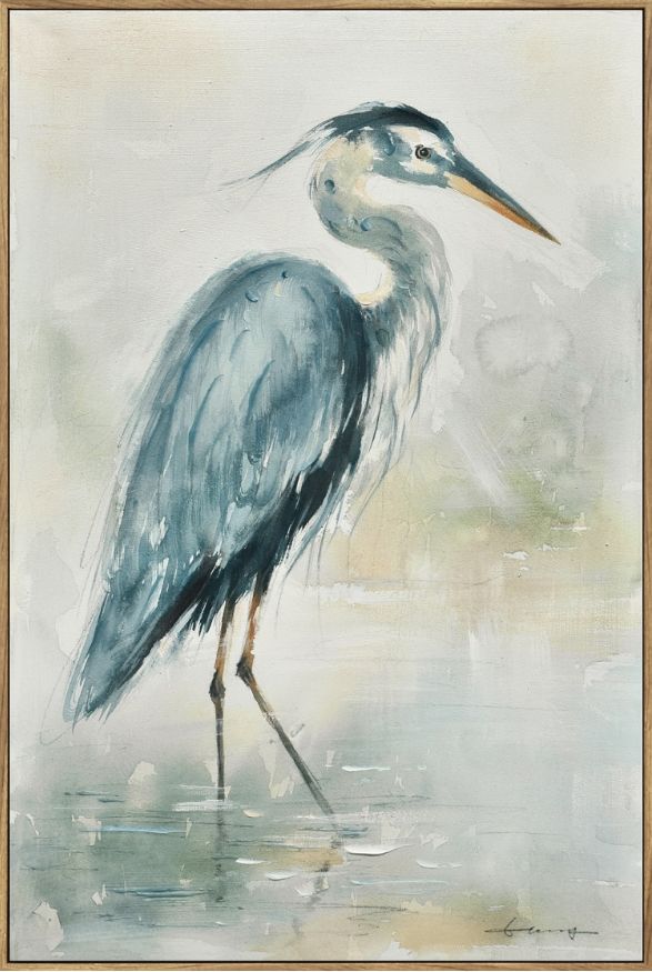Classy Living Contemplative Blue Heron Wall Art-0