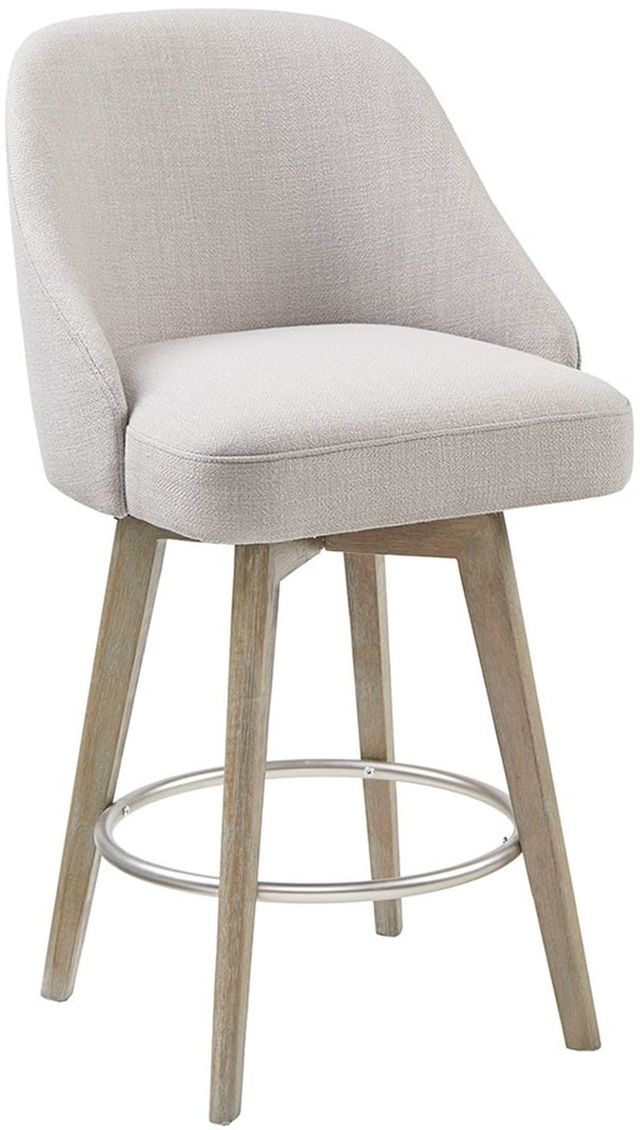 Olliix by Madison Park Grey Pearce Counter Stool with Swivel Seat-0