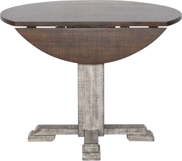 Sunny Designs™ Homestead Hills Tobacco Leaf Drop Leaf Table with Alpine Gray Base-3