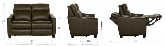 La-Z-Boy® Quinault Chestnut Leather Power Reclining Loveseat with Headrest-2