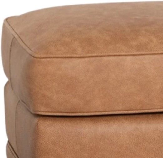 Smith Brothers Customizable 517 Leather Ottoman with Casters-1