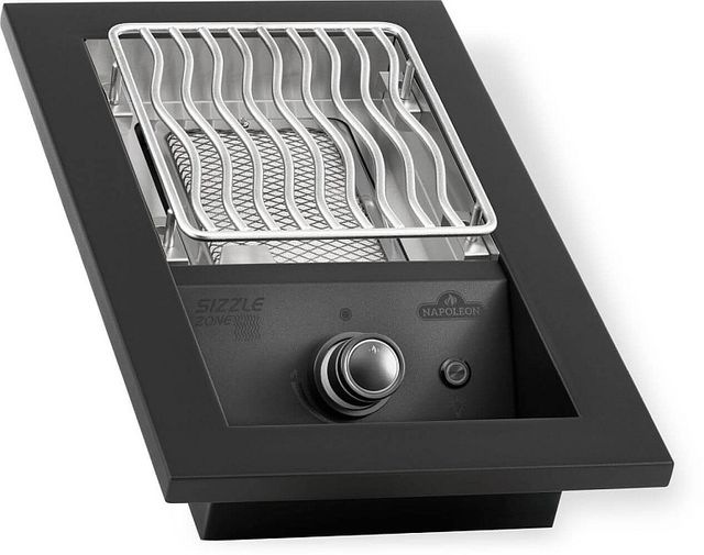 Napoleon 700 Series 13.5" Matte Black Built-In Liquid Propane Single Infrared Burner with Matte Black Cover-3