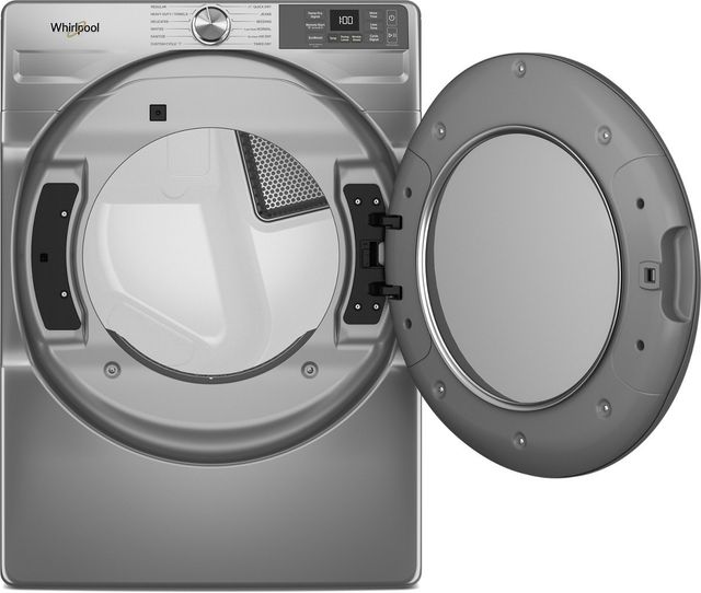 Whirlpool® 7.4 Cu. Ft. Radiant Silver Front Load Gas Dryer with Wrinkle Shield™ Option-1