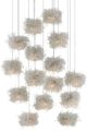 Currey & Company Birds Nest Multi-Drop Painted Silver Pendant Lighting-0
