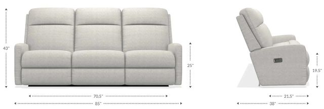 La-Z-Boy® Finley Onyx Leather Power Wall Reclining Sofa with Headrest-2