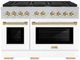 ZLINE Autograph Edition 48" Satin Stainless Steel Pro Style Gas Range with White Matte Door-0