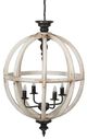 A & B Home Black/Distressed White 4-Light Chandelier-1