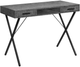 Monarch Specialties Inc. Black Metal/Grey Stone-Look Computer Desk-0