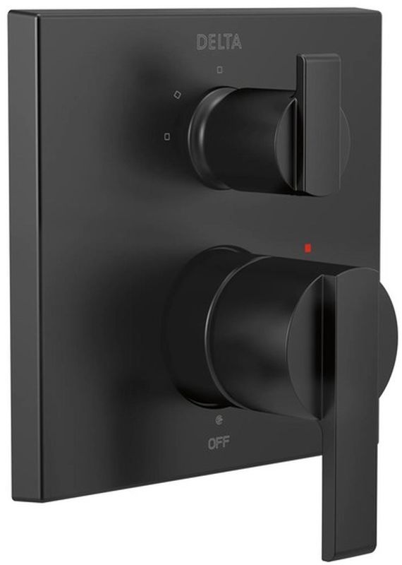 Delta Ara® Angular Modern Monitor® 14 Series Matte Black Valve Trim with 3-Setting Integrated Diverter-0