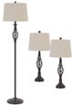 Cal® Lighting & Accessories 3-Piece Armadaillo/White Lamp Set-0