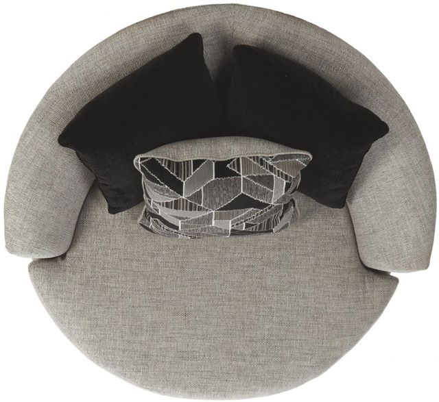 Benchcraft® Megginson Storm Oversized Round Swivel Chair-3