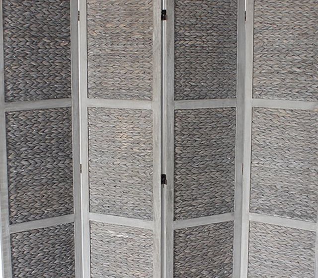 Milton Greens Stars Gray 4-Panel Arrow Pattern Room Divider-1