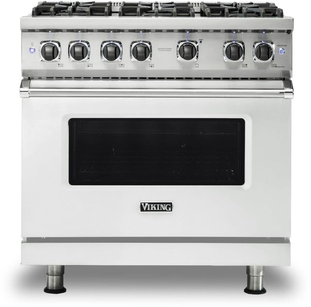 Viking® 5 Series 36" Frost White Pro Style Liquid Propane Range-0