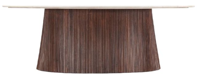 Home Trends & Design Amalfi White Dining Table with Vintage Brown Base-1