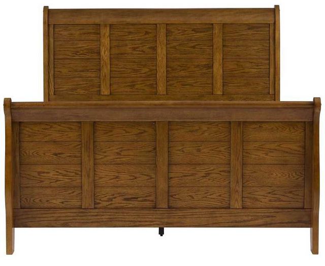 Liberty Furniture Grandpas Cabin Aged Oak Queen Sleigh Bed-1