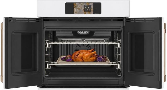 Café™ Professional Series 30” Matte White Smart Single Electric Wall Oven with French Doors-2