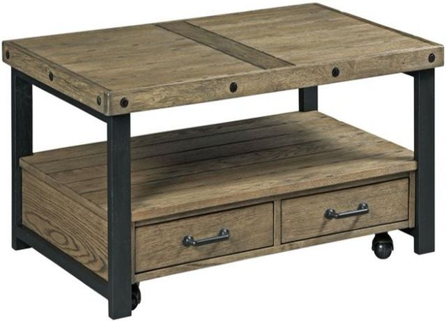 Creek Side Customs Customizable Workbench 5-Piece Rustic Brown Living Room Table Set-2