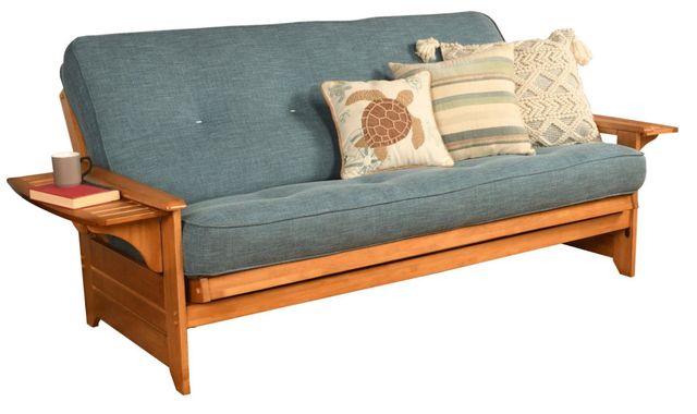 Kodiak Furniture Phoenix Linen Aqua/Butternut Full Futon with Mattress-0