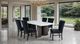 Furniture of America® Selsey White Stone Top Dining Table with Dark Walnut Base-1
