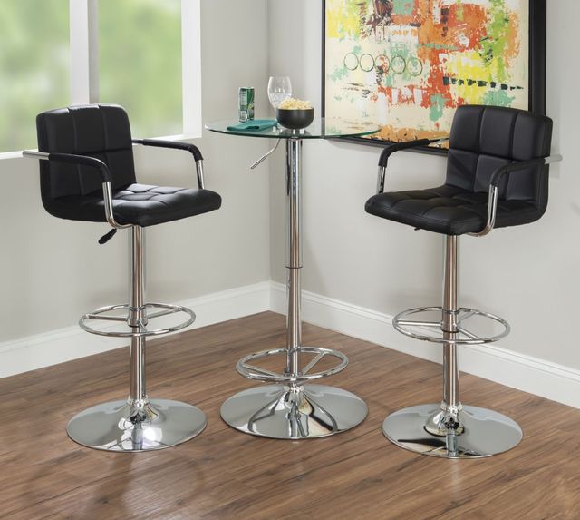 Powell® Jenna Glass Top Pub Table with Polished Chrome Base-3