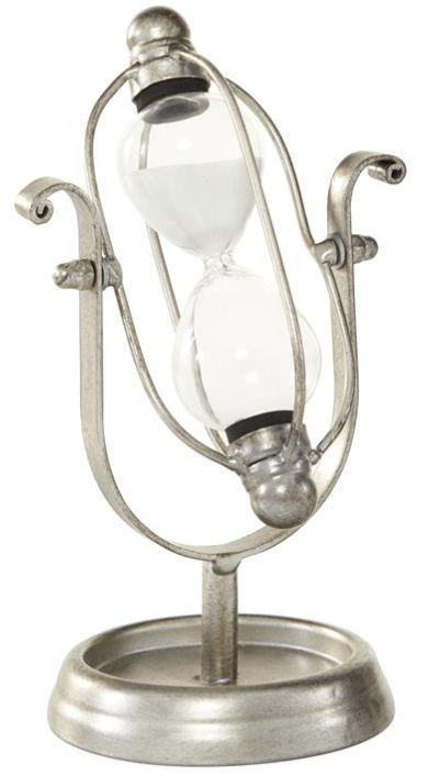 Deco Marche Silver 8" Hourglass Sand Timer-1