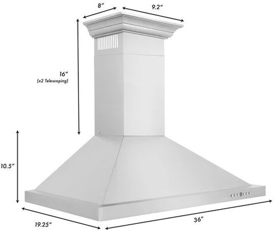 ZLINE 36" Stainless Steel Wall Mounted Range Hood -2