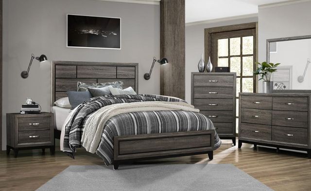 Mazin Furniture Davi Gray Full Panel Bed-2