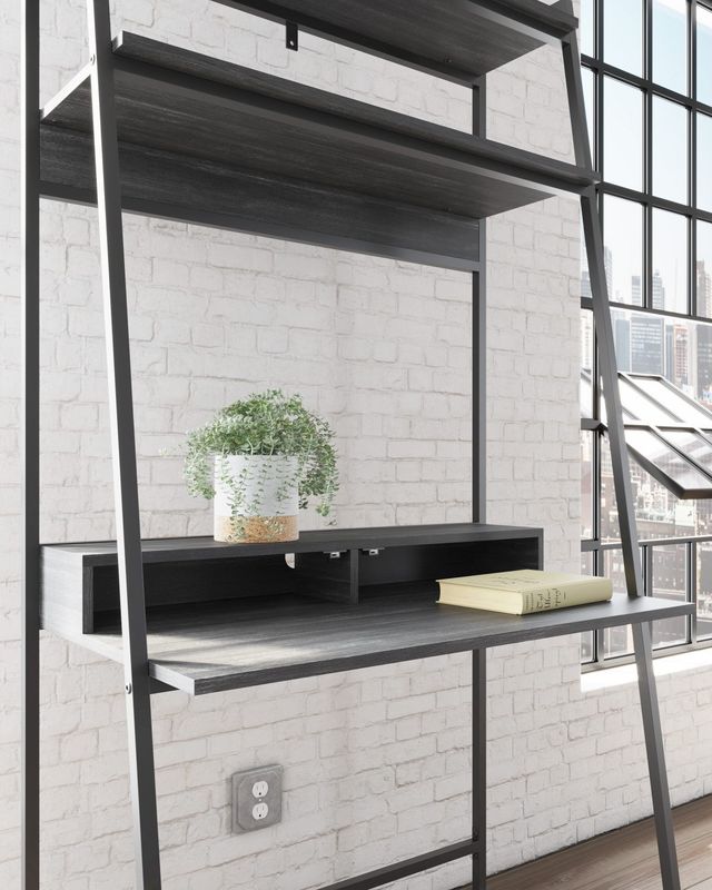 Signature Design by Ashley® Yarlow Black Office Desk and Shelf-5