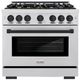 ZLINE Autograph Edition 36" Satin Stainless Steel Pro Style Dual Fuel Range with Matte Black Accents-0