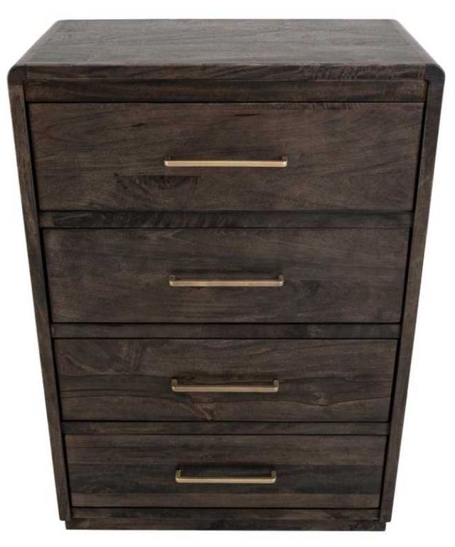 International Furniture Direct Dark Mezquite Black Chest-4