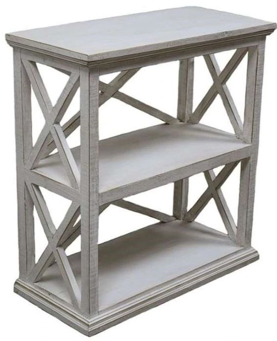 Million Dollar Rustic White Brace Bookcase-0