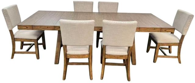 Legends Home Harvest Velvet Gray Trestle Dining Table-3