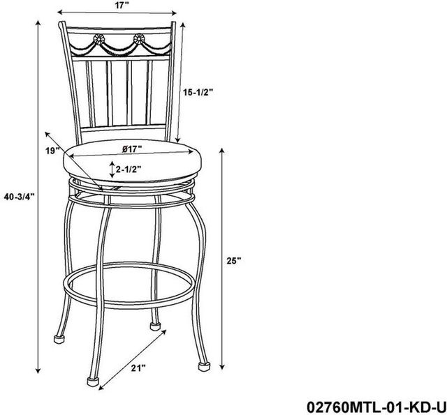 Linon Swag Brown Counter Stool-3