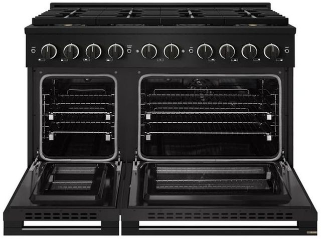 ZLINE Marino 48" Black Stainless Steel Pro Style Dual Fuel Range with 8-Burner DuoPro™ Cooktop and Electric Convection Oven-1
