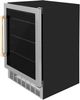 ZLINE Autograph Edition Monument 24" Stainless Steel Freestanding Beverage Fridge with Polished Gold Accents-4