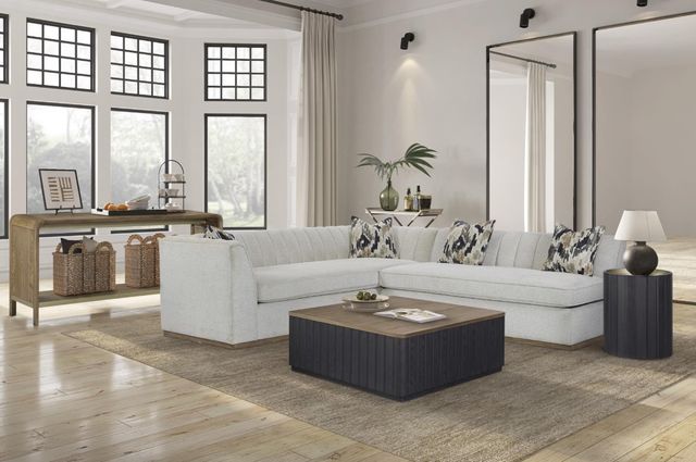 Bernards Elure Gray Channel Loveseat-1