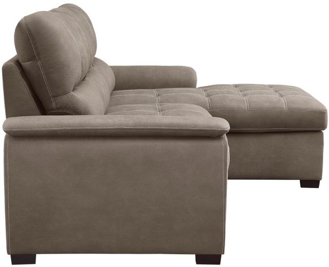Mazin Furniture Andes 2-Piece Taupe Right-Arm Facing Pullout Sleeper Sectional and Storage Chaise-3