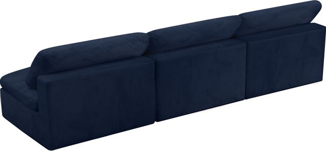 Meridian Furniture Cozy Navy Velvet 117" Cloud Modular Armless Sofa-1