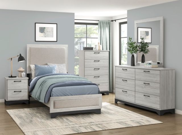 Homelegance® Westport Beige Twin Platform Panel Bed-1