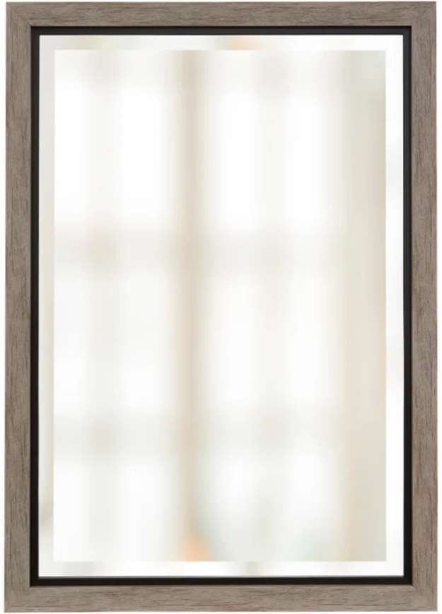 Stylecraft Chrome/Taupe Framed Beveled Mirror-0