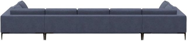American Leather® Customizable Copenhagen 3-Piece Fabric U-Shaped Sectional with Double Chaise-3
