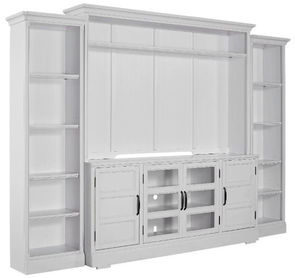 Parker House® Shoreham 4-Piece Effortless White Entertainment Wall