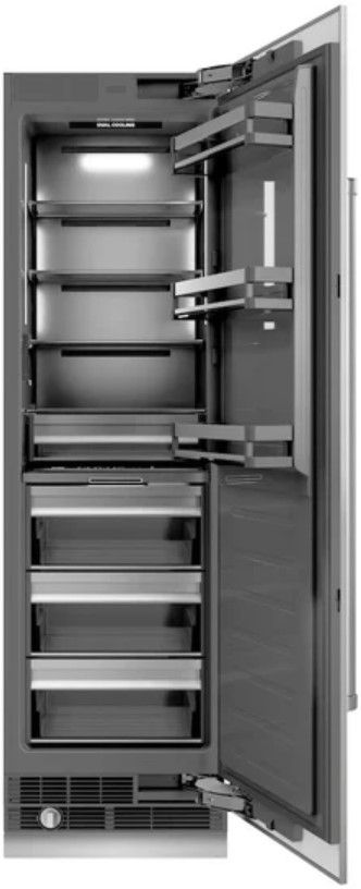 ZLINE 24" 12.5 Cu. Ft. Stainless Steel Column Refrigerator with Graphite Gray Interior-1